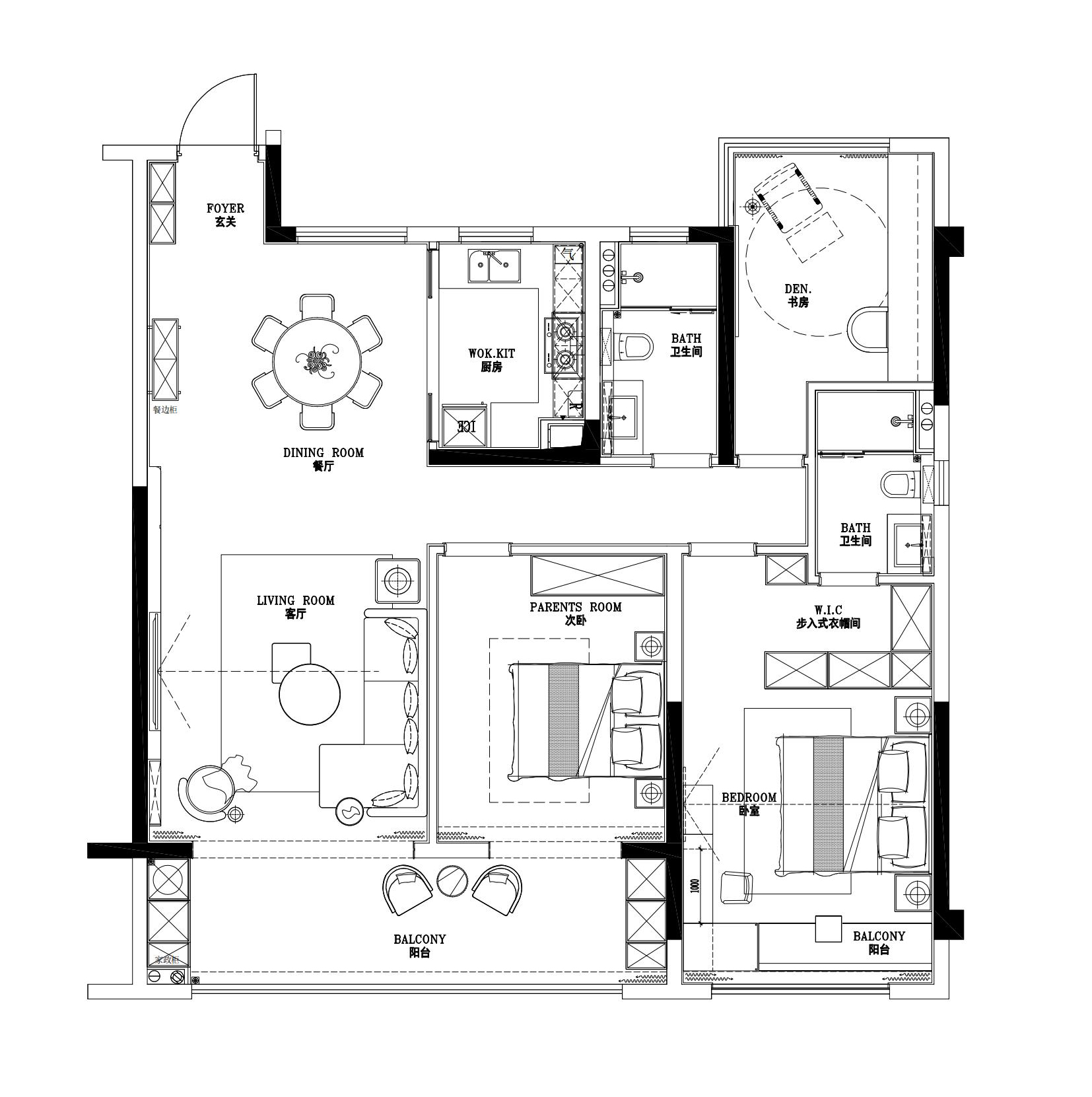 淮北.華松蘭墅香汐B戶型輕奢風樣板間裝飾工程(圖2) 01-平面系統(tǒng)圖(PL-00~PL-12) Model (2)_00.jpg