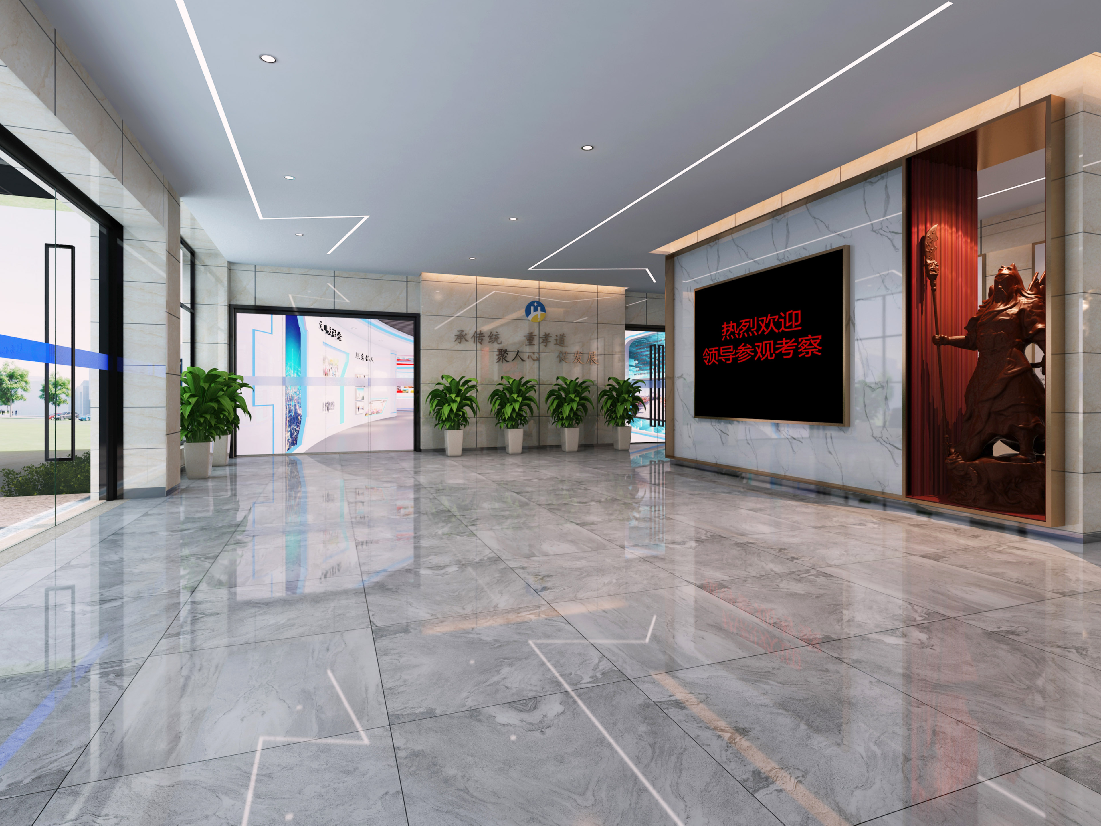 合肥5000平方華新智能停車設備辦公樓裝修設計項目(圖1) 門廳4.jpg