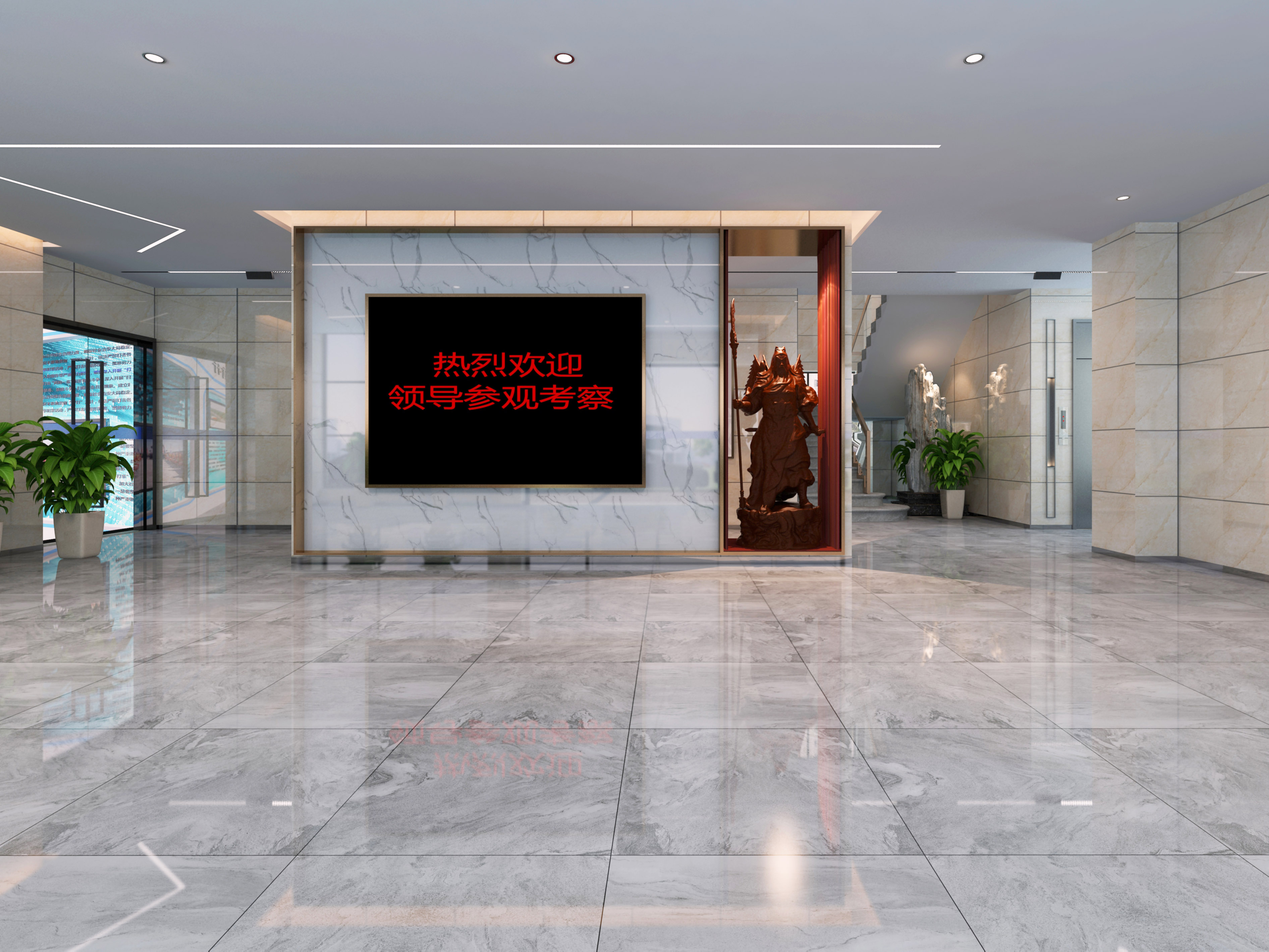 合肥5000平方華新智能停車設備辦公樓裝修設計項目(圖2) 門廳1.jpg