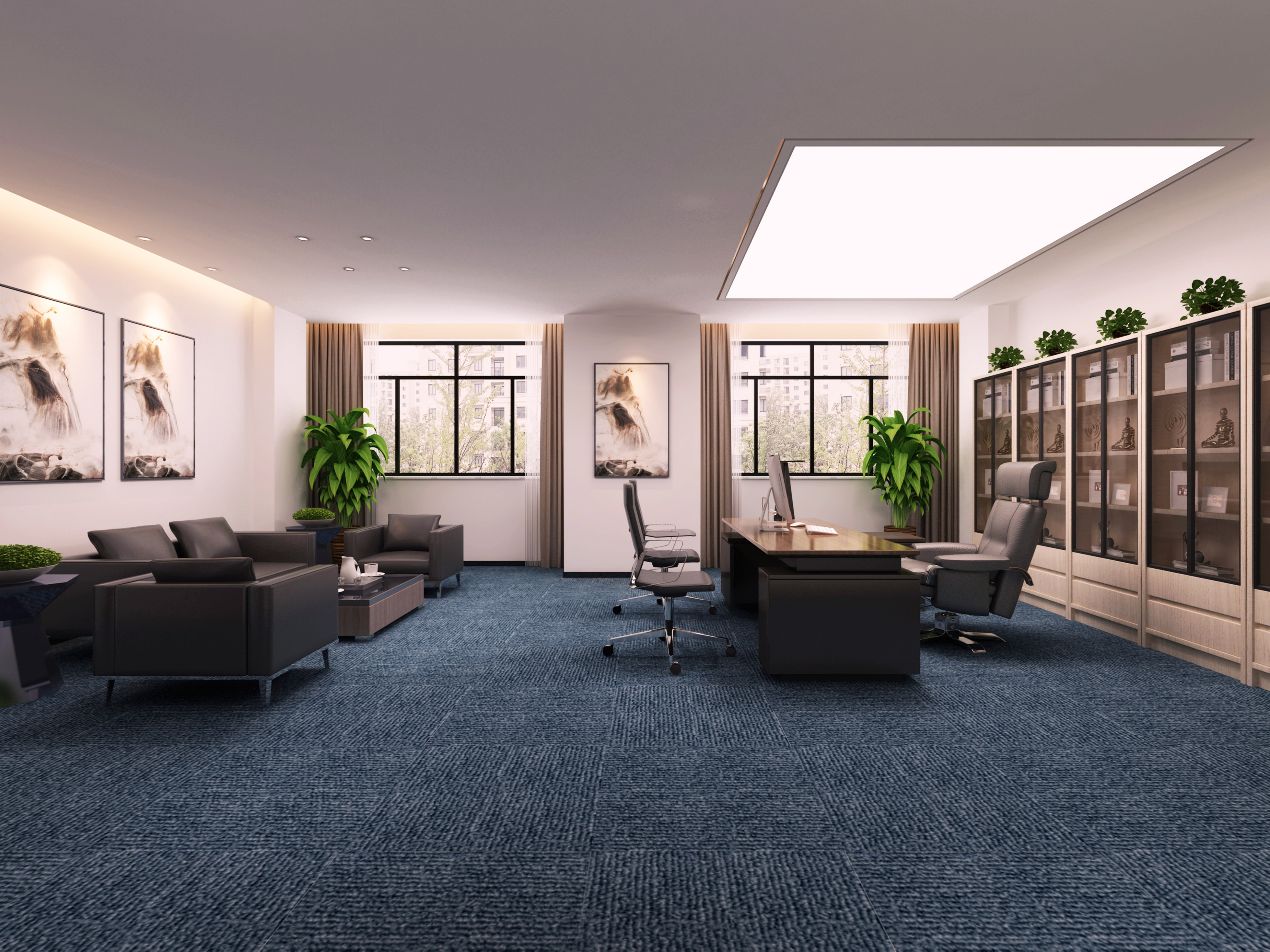 合肥5000平方華新智能停車設備辦公樓裝修設計項目(圖4) 大辦公室2 副本.jpg